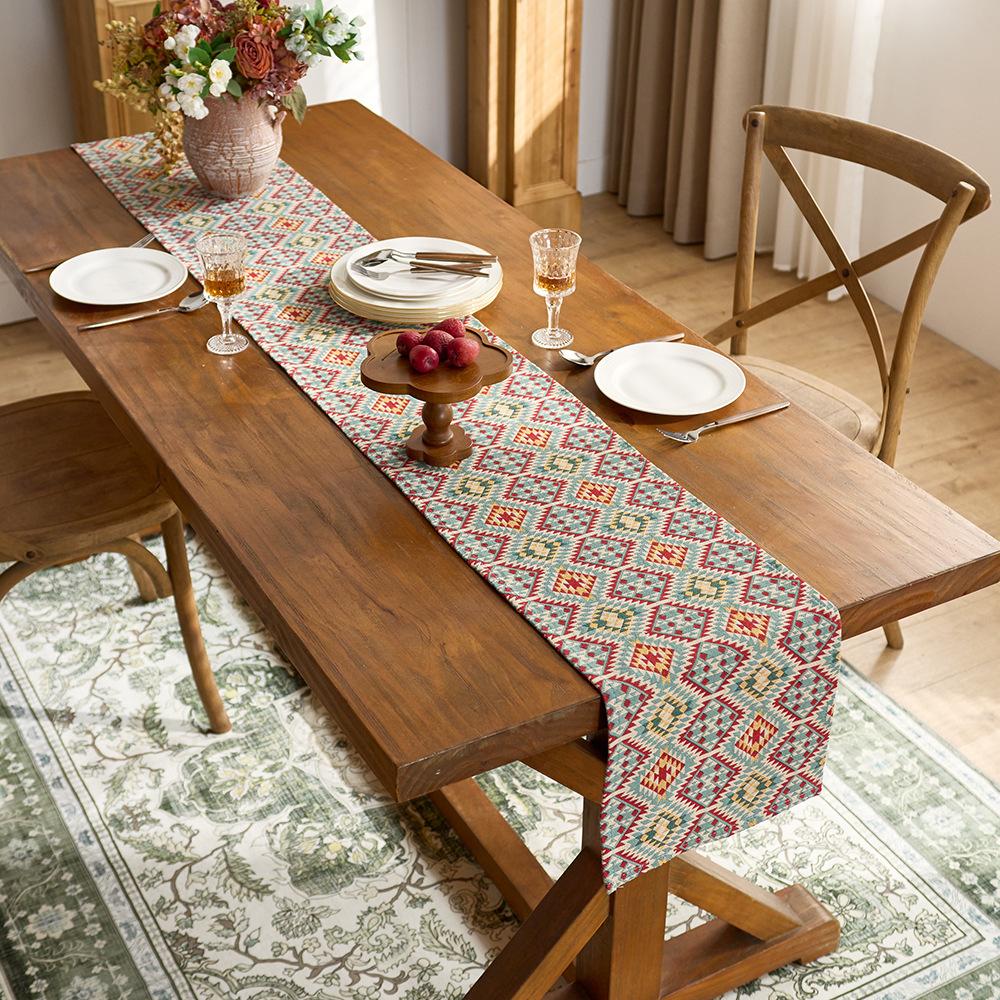 Retro Tablecloth Jacquard Premium Dining Table Cover Towel Round Table Coffee Table Rectangular Tablecloth Household Pastoral Cover