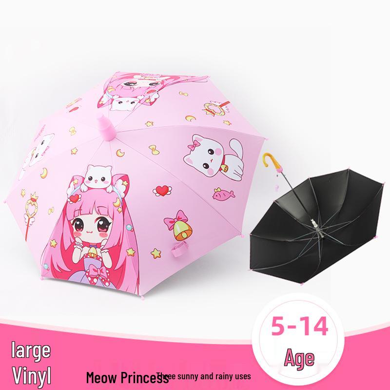 Automatic Dual-Use Kids' Umbrellas - Princess Design for School and Kindergarten