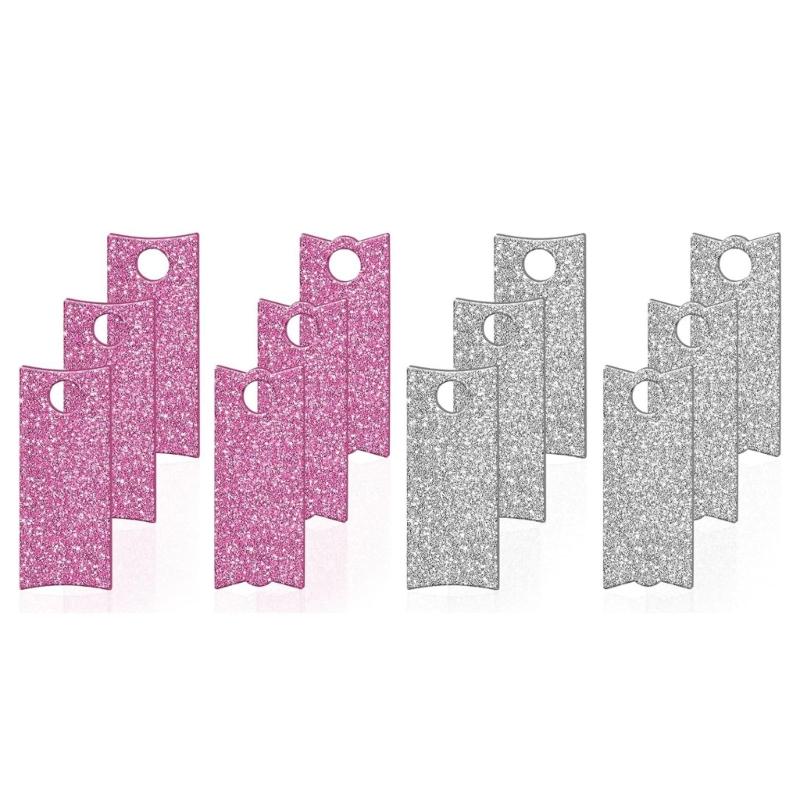 12pcs Acrylic Cup Nameplates Handmade Lid Label for 30/40oz Cups Glitterings Acrylic Name Plate Cards Unique Gift