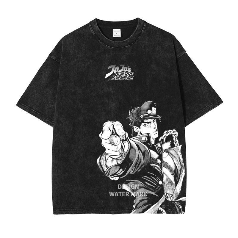 JoJo's Bizarre Adventure Manga T-shirt Anime Graphic Print T Shirt Men Women Clothing Short Sleeve Tees Washed Oversized Tshirt