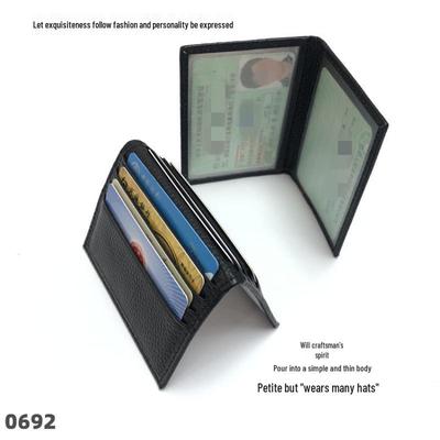 Genuine Leather Multi-Slot Card and Document Holder: Compact, Customizable for Logos, Ideal for Driver's Licenses and Gifts
