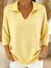 European American Retro V-neck Long Sleeve Winter Sweater for Women