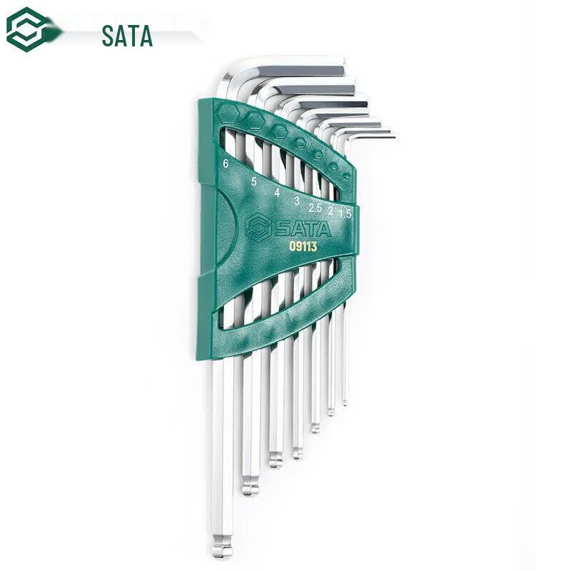 SATA 7-Piece Extended Ball-End Hex Key Wrench Set