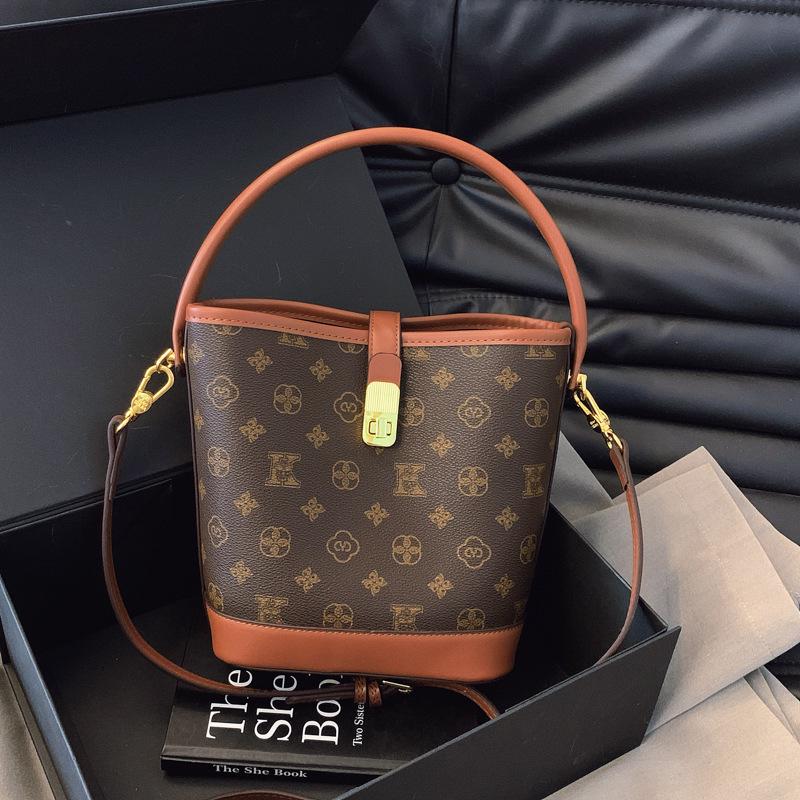 2025 Vintage Print Bucket Bag: Luxury Large Capacity Crossbody & Shoulder Handbag for Women