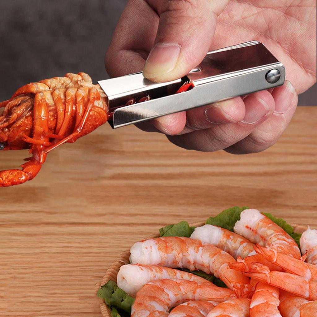 Nerezový loupač raků pro loupání krevetích ocásků, loupač raků, loupač krevet, loupač raků, kuchyňské restaurační mořské plody nástroje