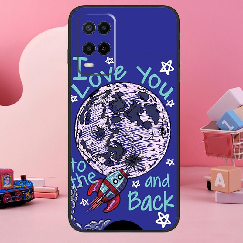 Love You To The Moon And Back Art Case For Oppo A5 Pro A15 A17 A57 A77 A18 A38 A58 A78 A98 A94 A74 A54 A16 A76 A96 A40 A60 A80