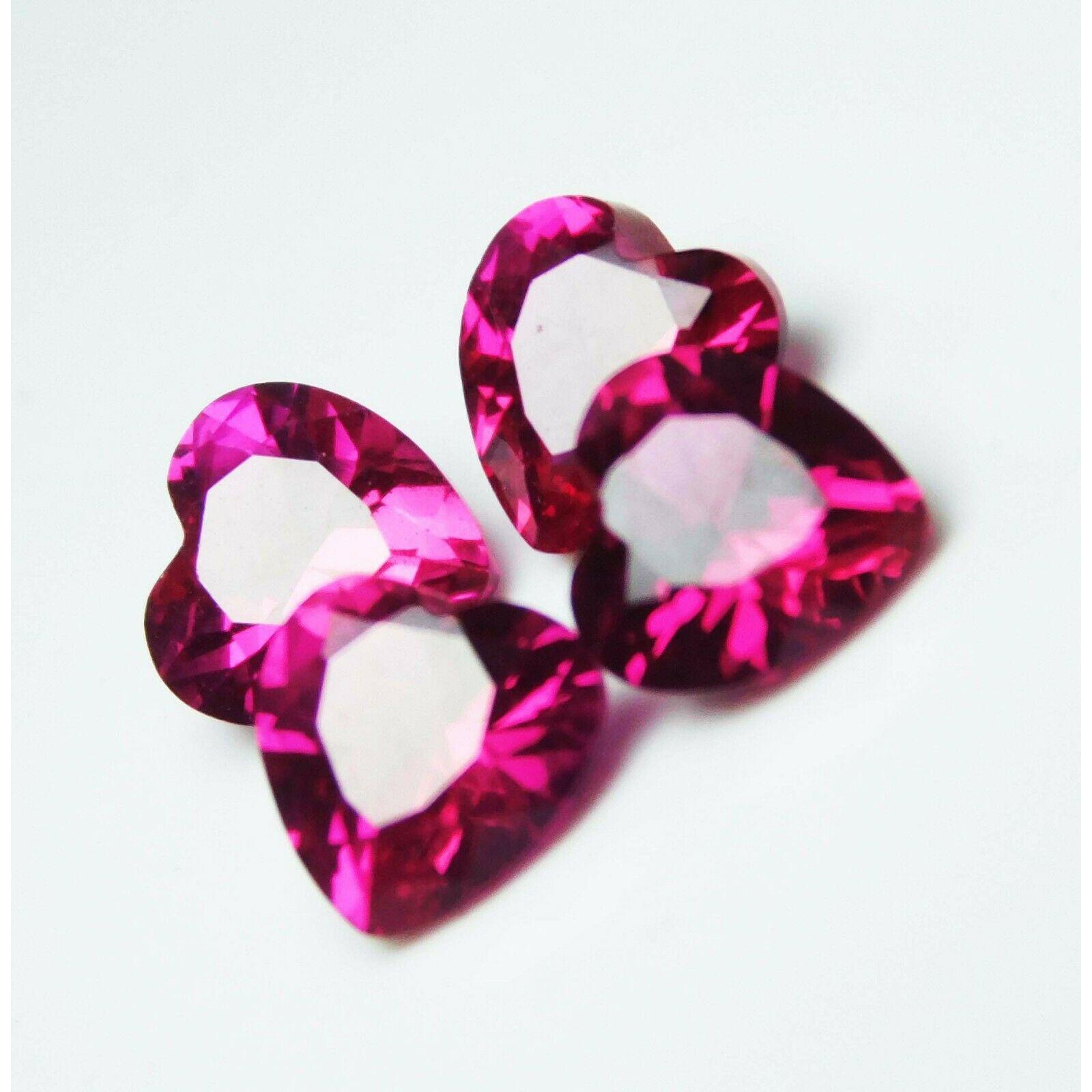 

Natural Heart Cut Red Ruby 4.00 Ct Brilliant Mogok Lot Loose Gemstone CERTIFIED MQ-8474 004 6.00 mm Each червоний