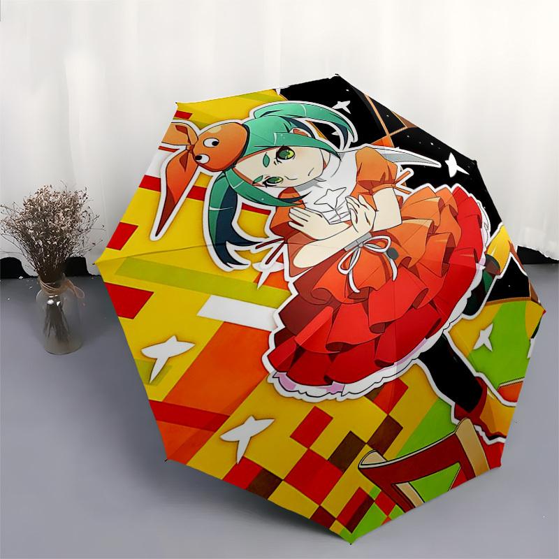 1pc Outdoor Umbrella with Anime Character Design - Automatic Opening/Closing, Portable 3-Fold Design, 8-Bone Iron Frame - Perfect for Fans, Trave