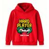 Kids Boys Girls Hard Player Born To Game Print Hoodie Casual Long Sleeve Pullover Sweatshirt For Gaming Lovers