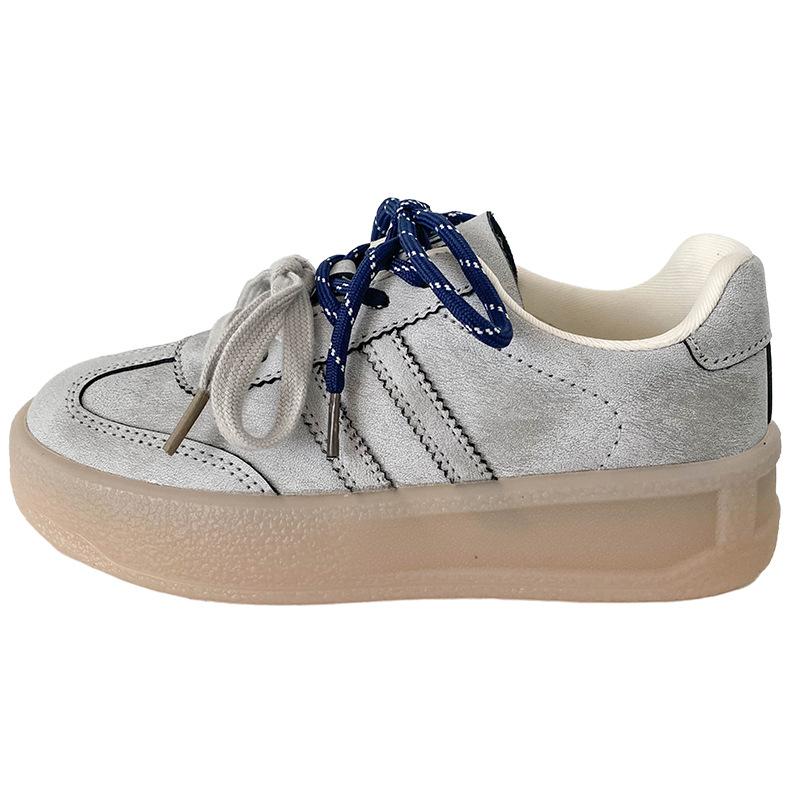 

XY-A309 latex insole/niche design board shoes 2024 new retro niche casual versatile German training shoes 40 зелений