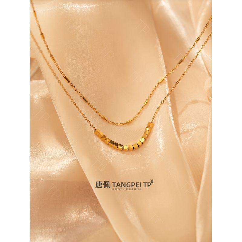

Тан Пэй Двухслойное ожерелье из бусин для женщин Весна/Лето 2025 Новое поступление Изысканное двойное украшение Минималистичная элегантная мода Особый интерес Default