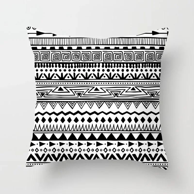 Black line decorative pillowcase living room office ornaments home decoration cushion cover with zipper