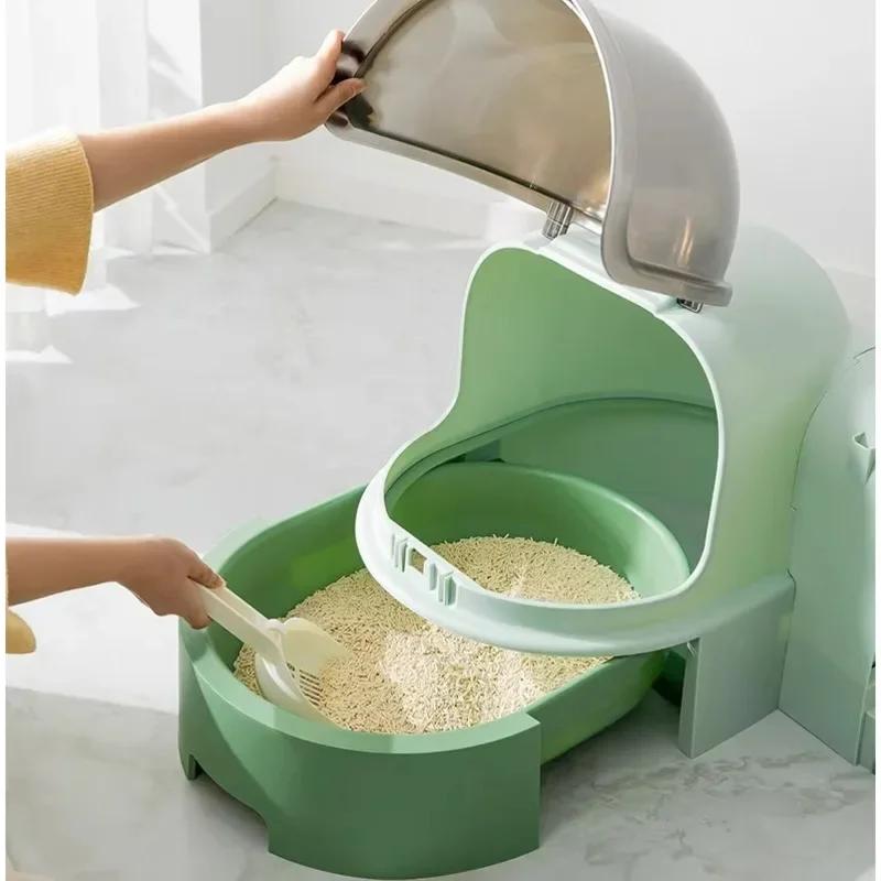 Super Large Drawer-Style Cat Litter Box Fully Enclosed Design with Flip-Top Lid Sand-Proof Toilet for Cats Spacious Litter Tray
