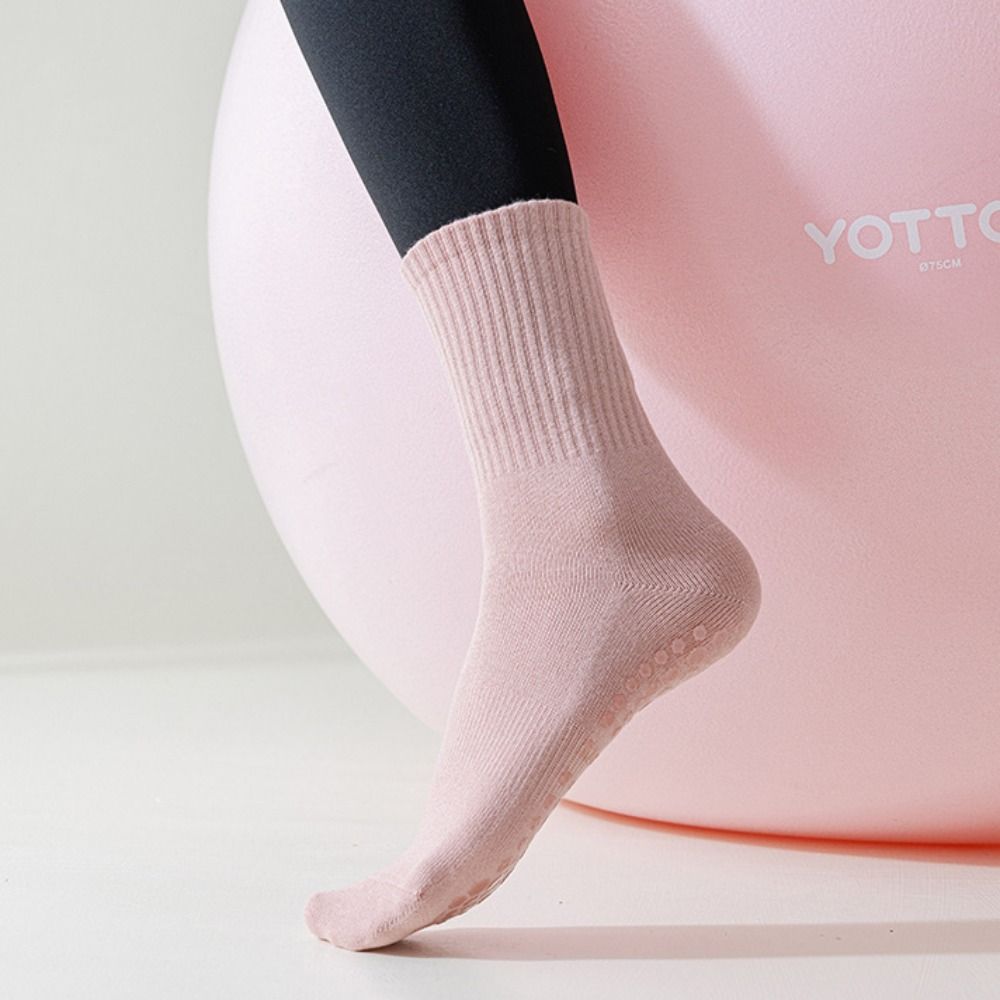 Anti Slip Silicone Yoga Socks Pure Cotton Pilates Socks Medium Length Socks  Pilates