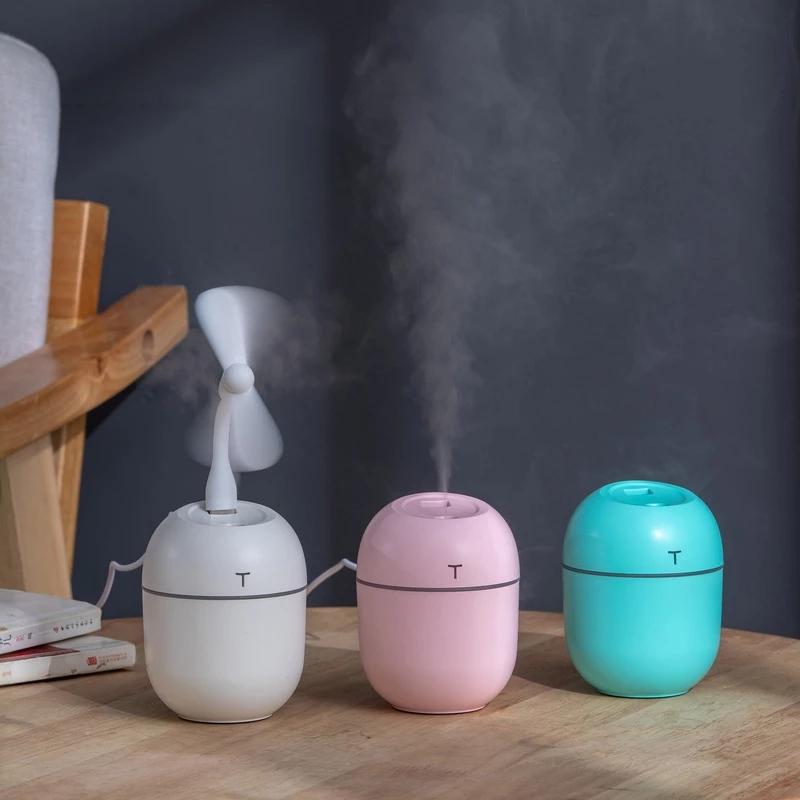 Cute Ultrasonic Mini Air Humidifier 220ML Aroma Essential Oil Diffuser USB Fogger Mist Maker with LED Night Lamp for Home Car