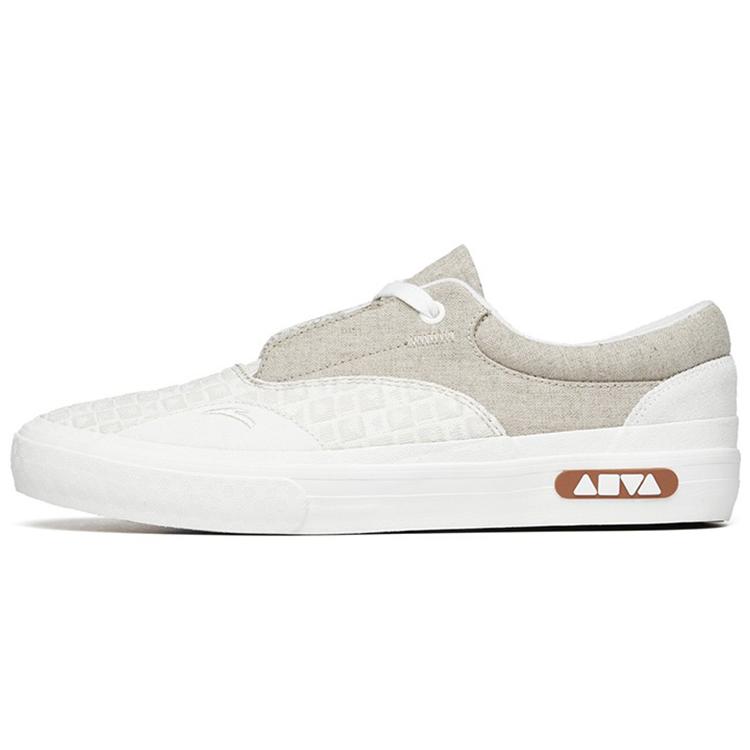 Anta Slip Resistant, Abrasion Resistant, Lightweight Low top Skateboard Shoes Women's Gray White Lace Up Version 122228015-11