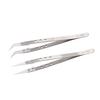 2Pcs Maintenance Tweezers Stainless Steel Ceramic Straight Curved Tweezers Electronic Repair Tools
