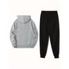 Men's Casual Printed Fashion Set, Sweatshirt Long Sleeve and Pants Two-Piece Suit for Autumn and Winter