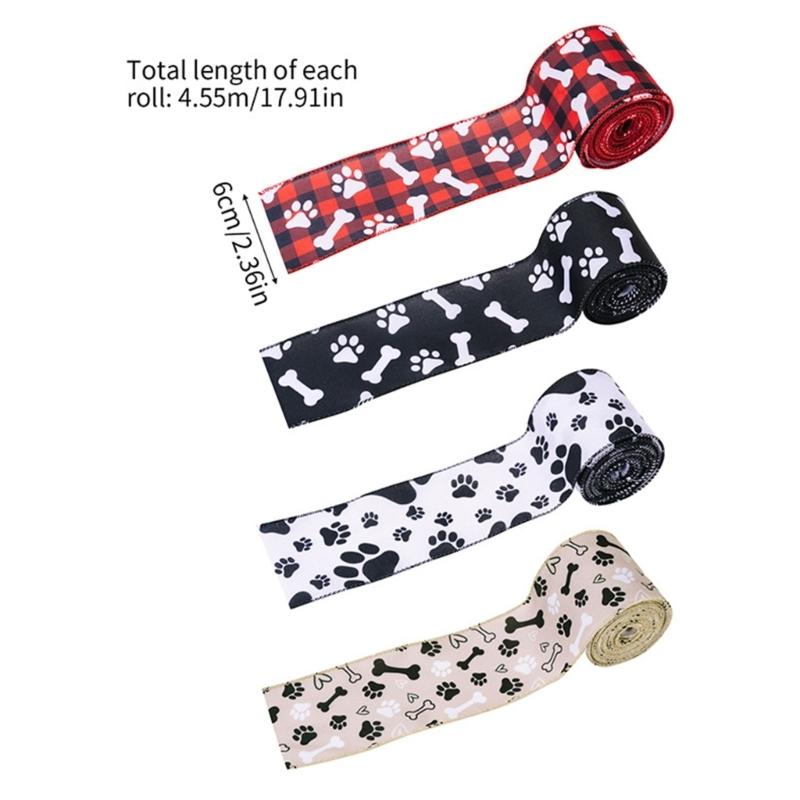Decorative Dog Paw Ribbon Wrapping Rope Perfect for Crafts 4.55m/Roll Ribbon