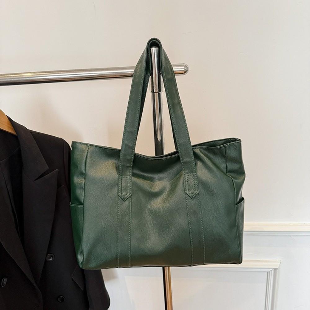 Light Luxury Commuting Handbag PU Soft Leather Bag Casual Women's Shoulder Bag Daily Use