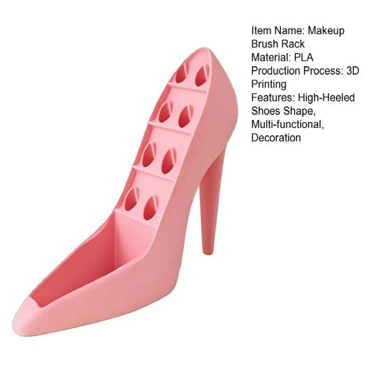 Hoge Hak Schoenen Make-up Tools Houder 3D Geprint Cosmetische Kwast Wenkbrauwpotlood Lippenstift Schoonheidstools Organizer Rek Decoratie