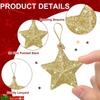 6Pcs DIY Christmas Tree Hanging Pendant Gold Glitter Xmas Tree Decoration  Home Navidad Decor
