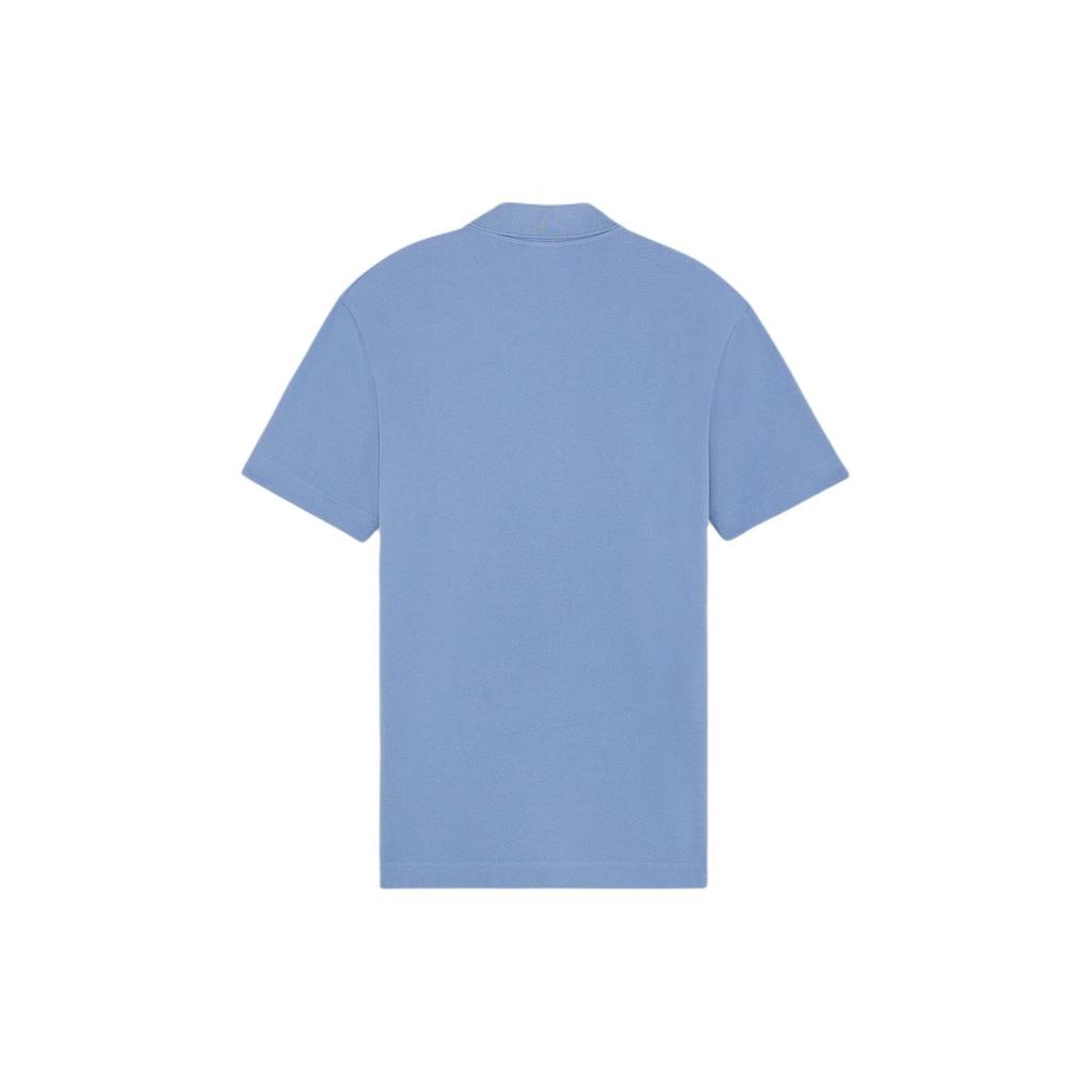 Maison Kitsune Comfortable Cotton Fox Head Patch Short Sleeve Polo Shirt Men Polo Shirts Hampton-Blue MM00210KJ7010-P428