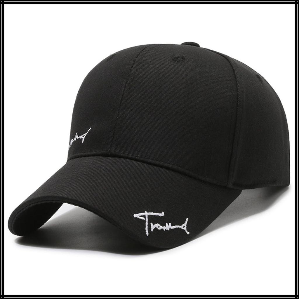 Sun Sun CZA404 [White Fang] Hat, Cap, Embroidered, Casual, Spring/Summer, Protection, Hat, Outdoor, Men's, Women's, (Black)