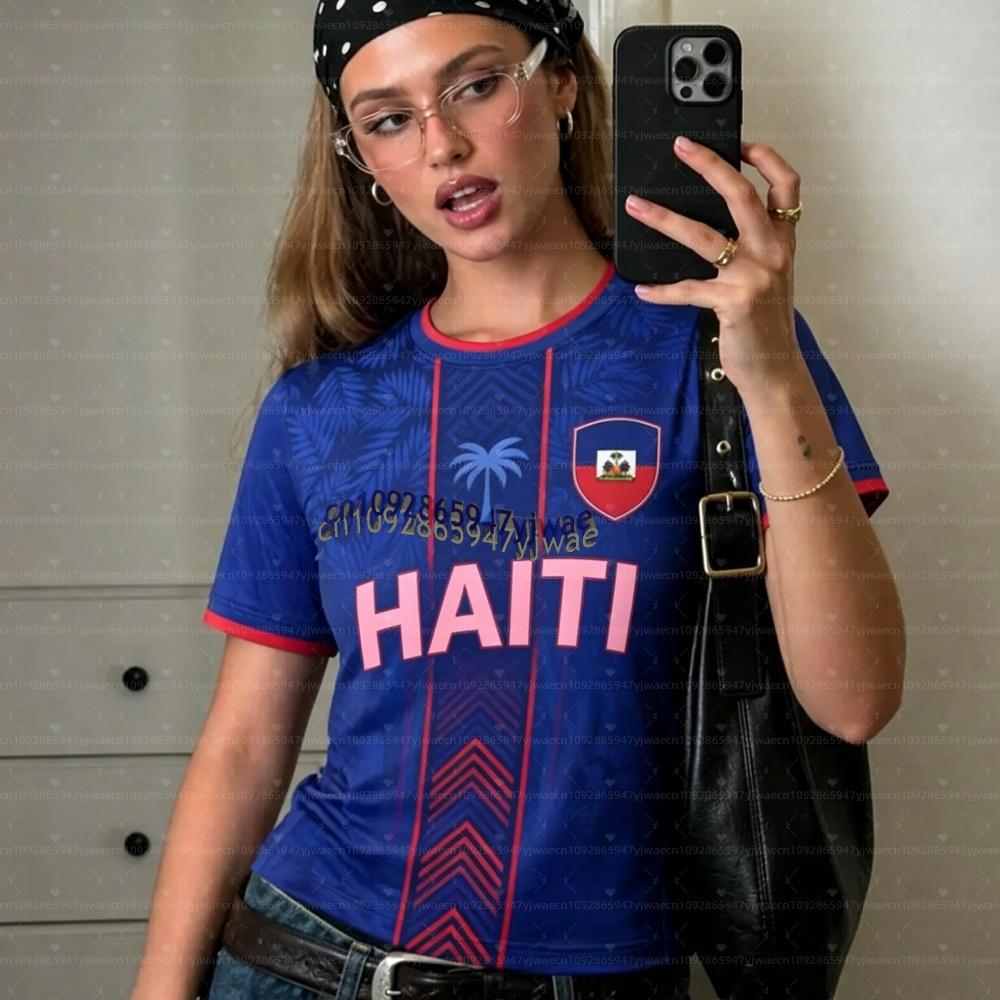 2026 Haiti Soccer Jersey Women Men Sports T-Shirts Brasil Flag Street Plus Size Soccer Jerseys Unisex Graphic Plus Size T Shirts
