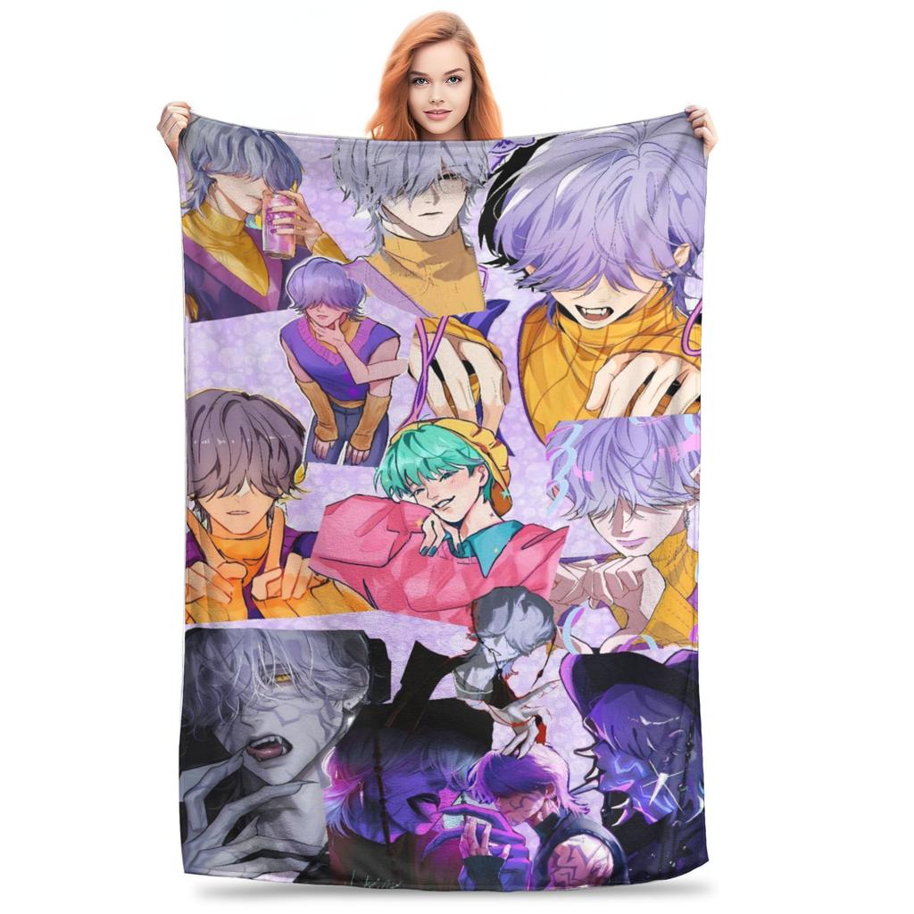 Anime Kpop Demon Hunters Mystery Saja Boys Blanket  Super Warm Plush Throw Blanket For Couch Bed Flannel Bedspread Bed Cover