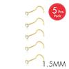 5Pcs CZ Gem Stainless Steel Nose Piercing Stud Crystal Nariz Body Jewelry S L Bone Shape Nostril Rings for Women Girl 20g 0.8mm