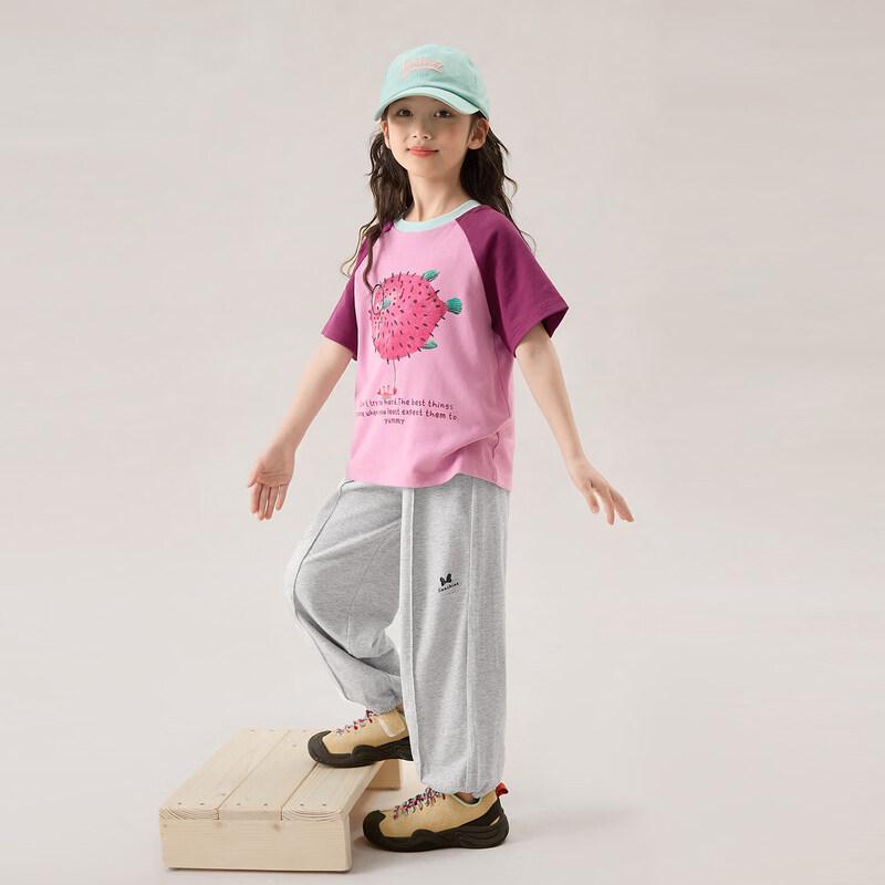 LUSON Girls' Printed Short-Sleeve Casual T-Shirt