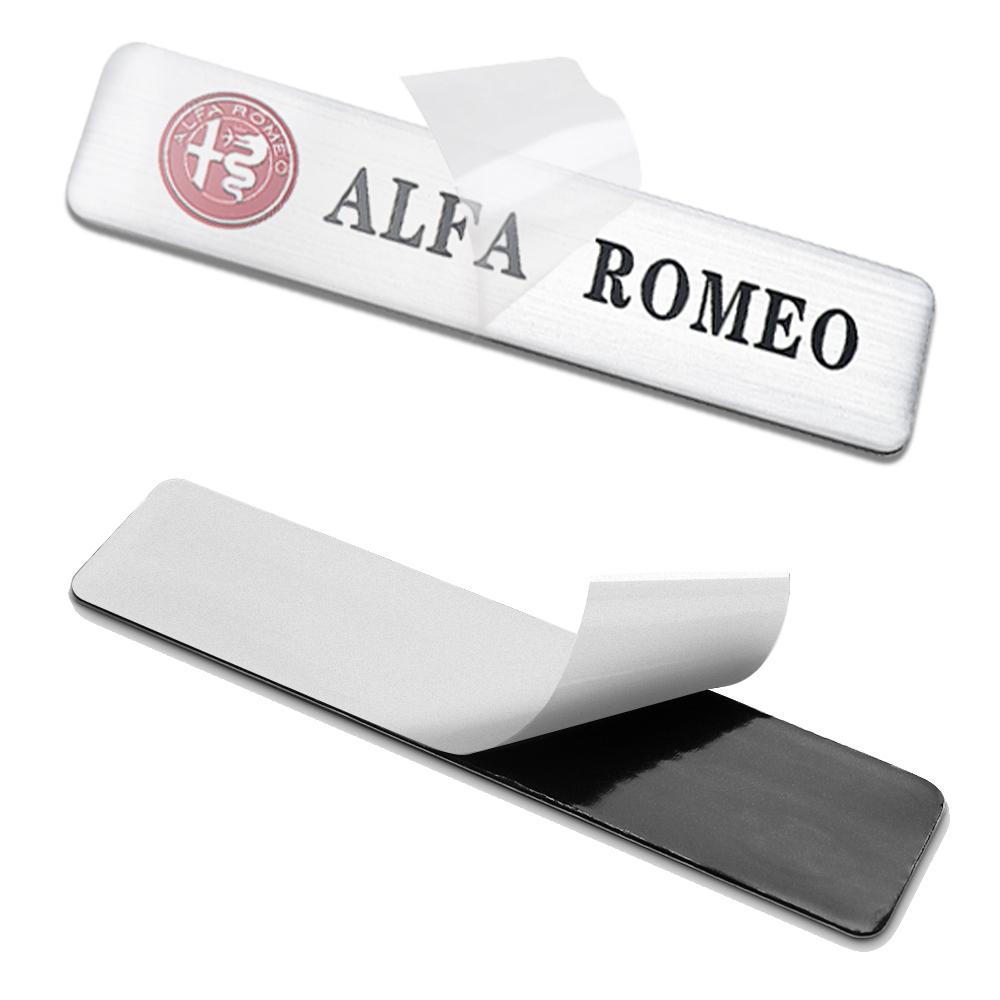 YYCE3 1pc 3D Aluminum Badge Car Body Decor Sticker For Alfa Romeo motorsport Mali Giulietta GT 159 147 156 Mito Giulia F1 Stelvio