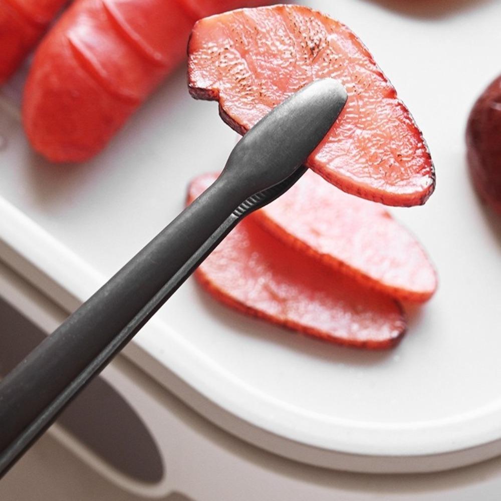 Heat Resistant 304 Stainless Steel BBQ Tongs Anti-slip Barbecue Tool Steak Clip  Kitchen Use