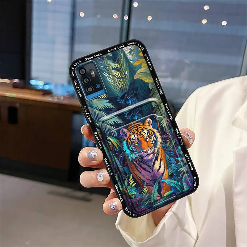 Protective Durable Phone Case For ZTE Blade A71 Dirt-resistant TPU Soft Case Full Wrap Card Slot Waterproof Cute Cartoon