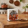 Rustic Pumpkin Maple Leaf Decoration Thanksgiving Solid Wood Napkin Holder, Fall Harvest Gnome Scarecrow Turkey Tissue Rack Dispenser, Waterproof