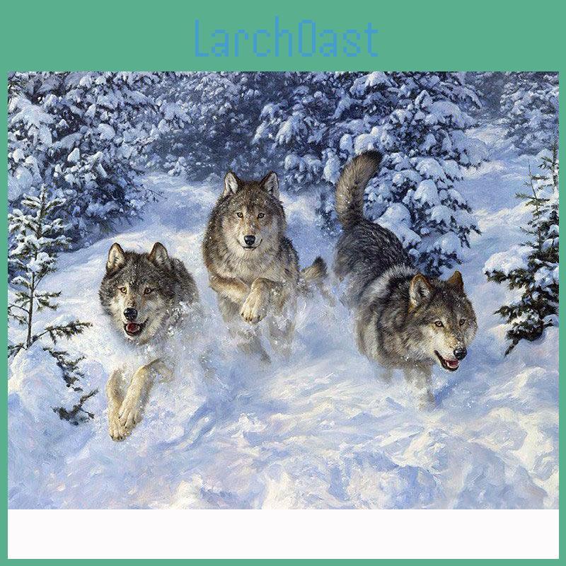 Diy Cross 5d Painting Diamond Stitch "snow Wolf Family" Diamond Embroidery Rhinestone Decor Painting