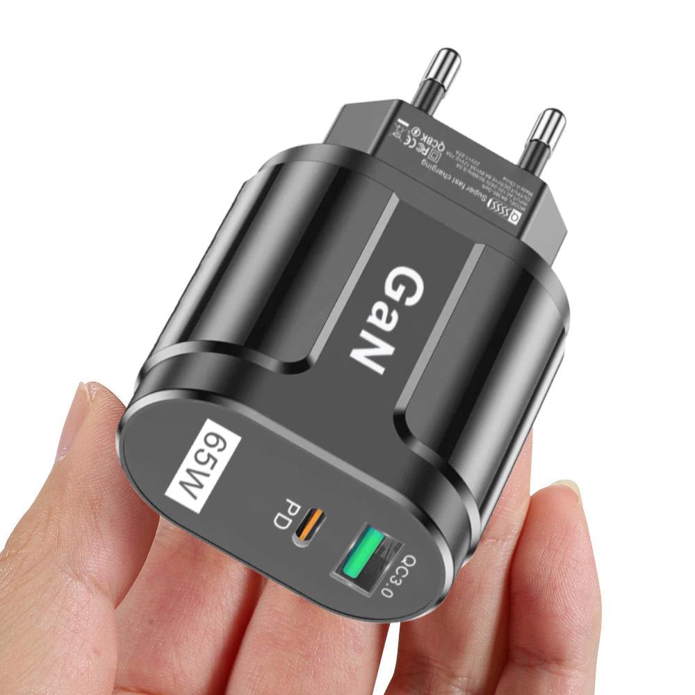 PD33W GaN QC3.0 Multi-Port EU Charger 9V/12V Fast Charging Adapter