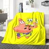 1pc Spongebob Squarepants Adventure Flannel Blanket,Ultra Soft Warm Plush Throw for Home Bedroom Bed Sofa Cover Camping Picnic Gift Y7243