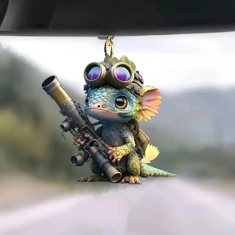 Colorful And Fun Acrylic Dinosaur Car Charm For Creative Vehicle Decor