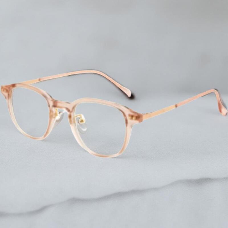 Unisex square retro style oversized fashion glasses Crystal Pink-Rose Gold