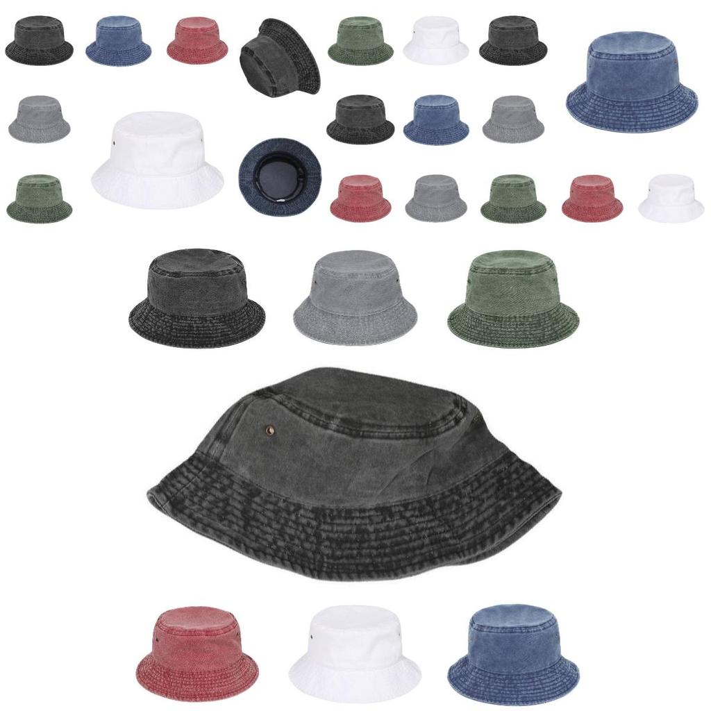 Vintage Cotton Bucket Hat For Men And Women With Large Brim