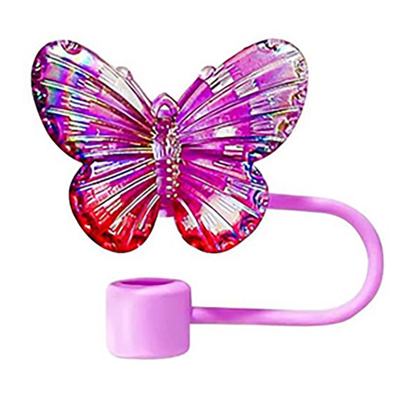 1Pc Laser Butterfly Straw Plug Dust Cap For 30/40Oz Tumbler Reusable 10Mm Sippy Cover Water Cup Straw Sleeve Accessories