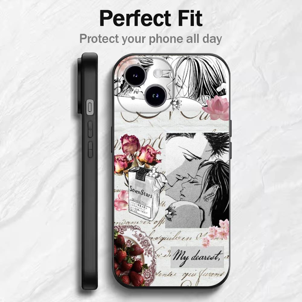 Japan Anime Nana Oosaki  Phone Case For 17 16 15 14 13 12 11 Mini XS XR X 6S 6 Pro Max Plus Black Soft Cover