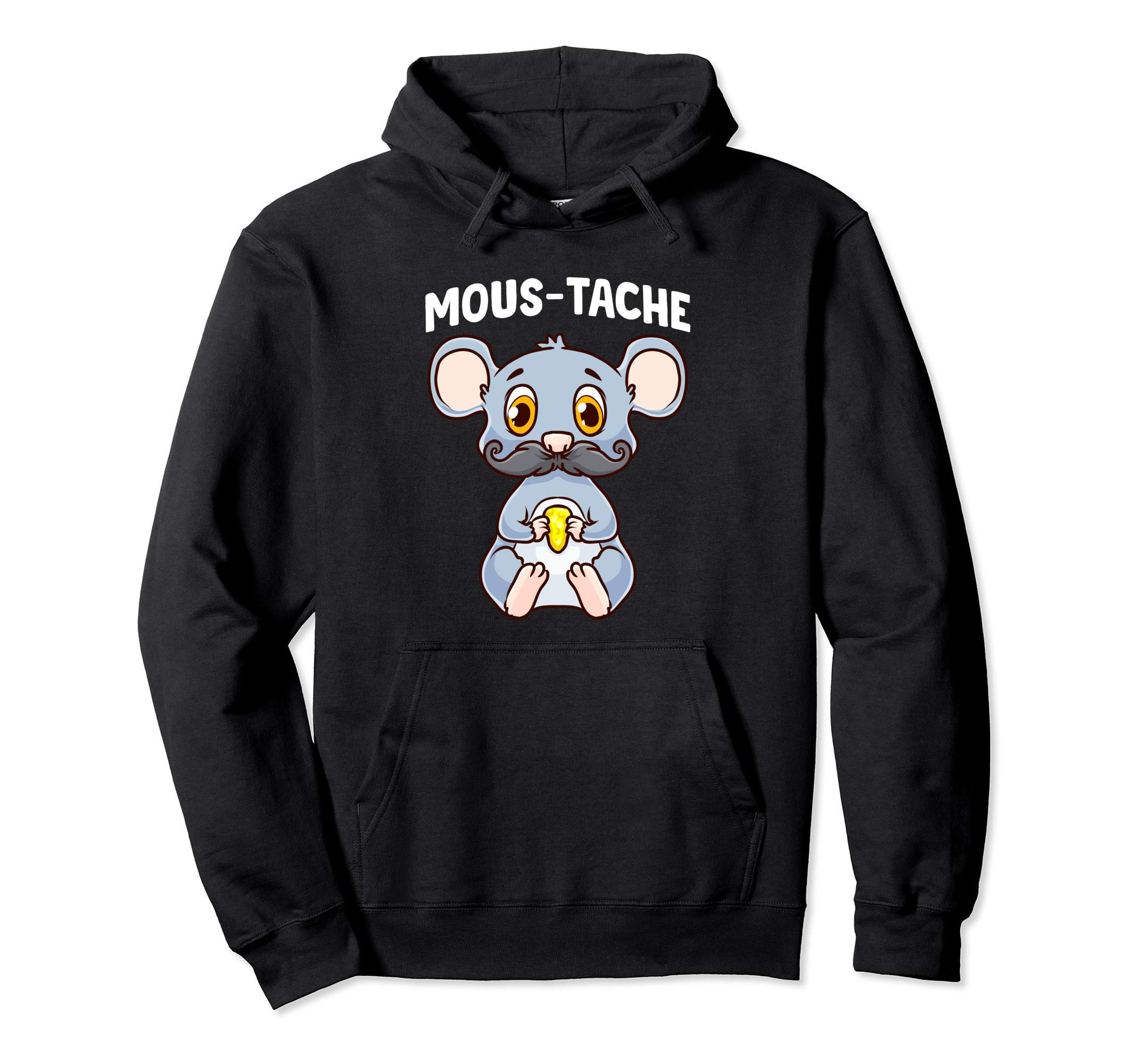 Cute & Funny Mous-Tache Mouse Pun Mustache Mousetache Hoodie