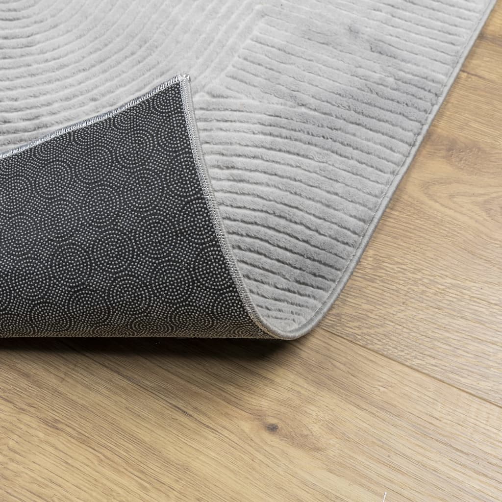IZA Short Pile Rug Scandinavian Style Grey 100 X 200 Cm
