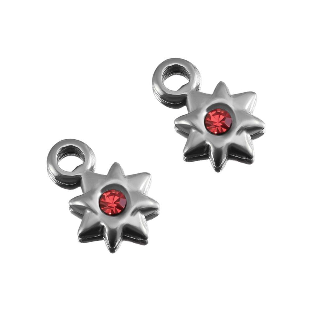

10pcs Colorful Crystal Rhinestone Star Charms Stainless Steel Flower Earrings Pendant Necklace DIY Cloth Jewelry Making Supplies 10pcs