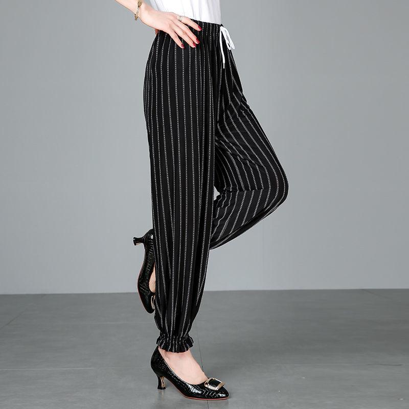 Cropped Pants Women's Summer Thin Elastic Waist Large Size Middle-aged and Elderly Pants Bloomers
