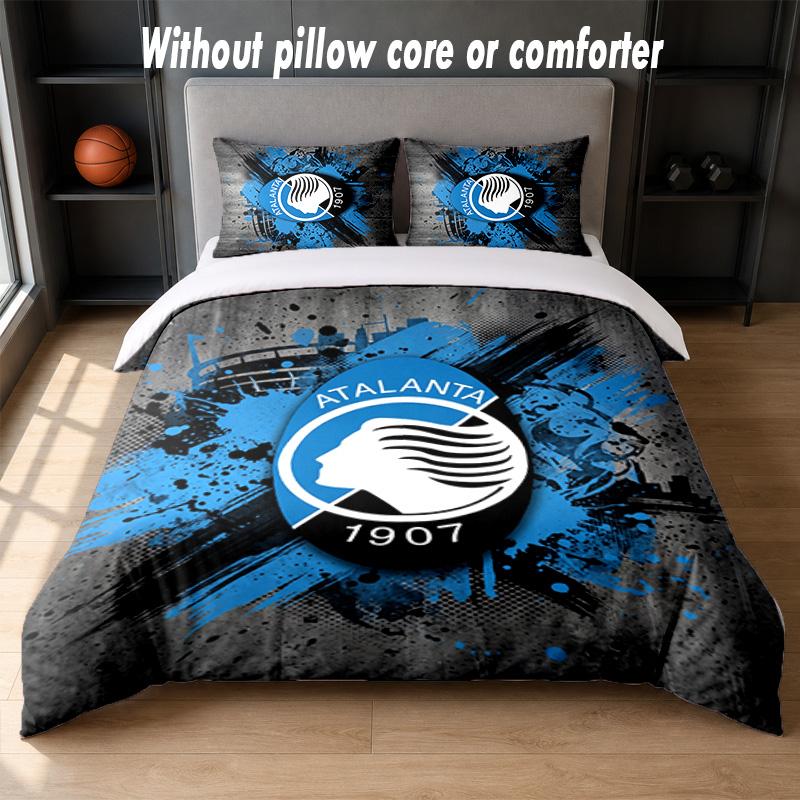 Atalanta FC Design Bed Bedding Set 1 Duvet Cover + 2 Pillowcases Soft Breathable Household Bed Linens