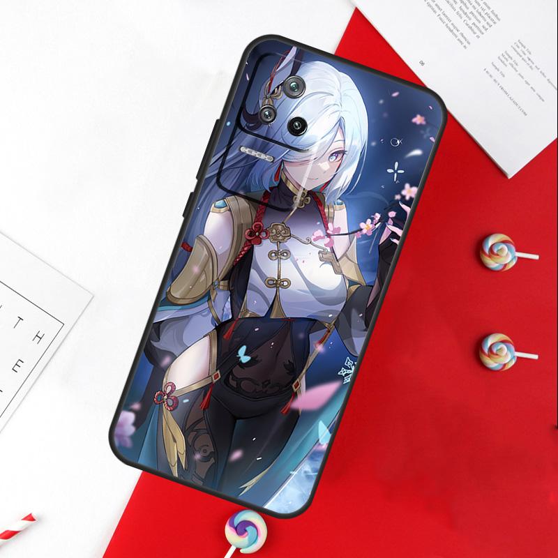 Genshin Anime Shenhe Case For Xiaomi 13 12 Lite 12X 11T 12T Pro Cover For POCO F5 X5 X3 Pro X4 F4 GT F3 C40 M5s